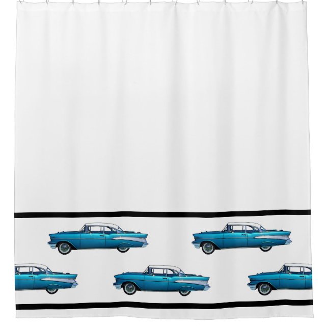 1957 Chevy Chevrolet Bel Air Classic car auto Shower Curtain (Front)