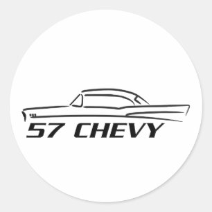 1957 Chevy Hard Top Type Classic Round Sticker