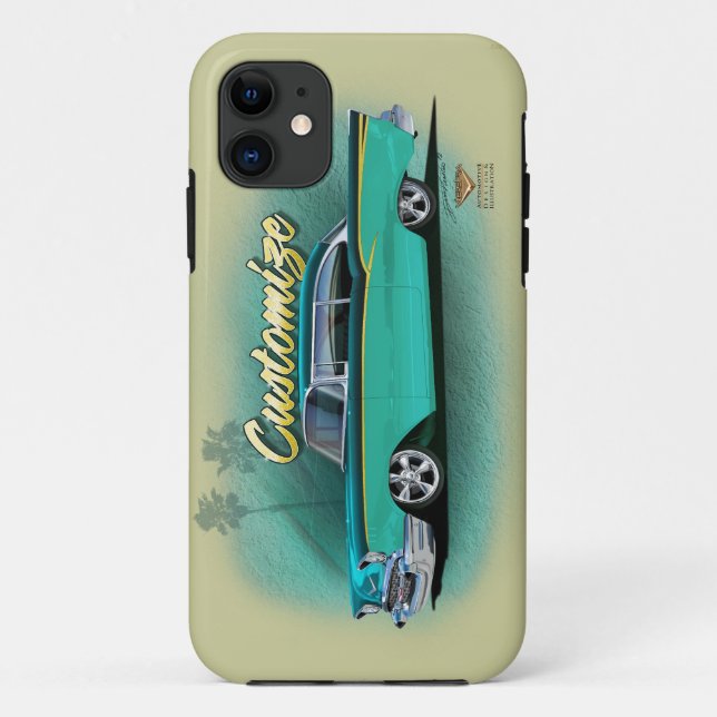 1957 chevy hot rod iphone case (Back)