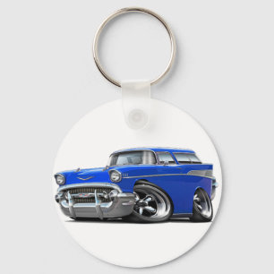 1957 Chevy Nomad Blue Hot Rod Key Ring
