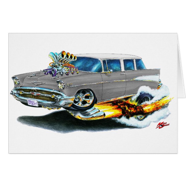 1957 Chevy Nomad Silver Car (Front Horizontal)
