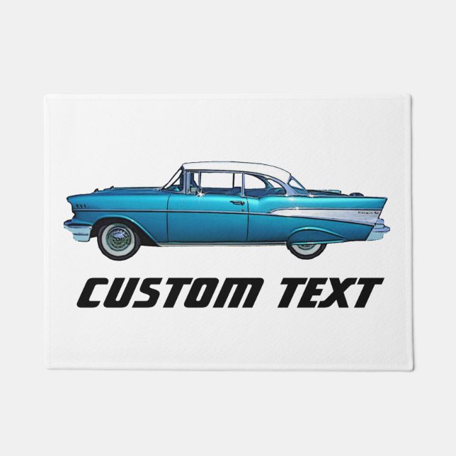1957 Classic Chevy Bel Air car auto custom doormat (Front)