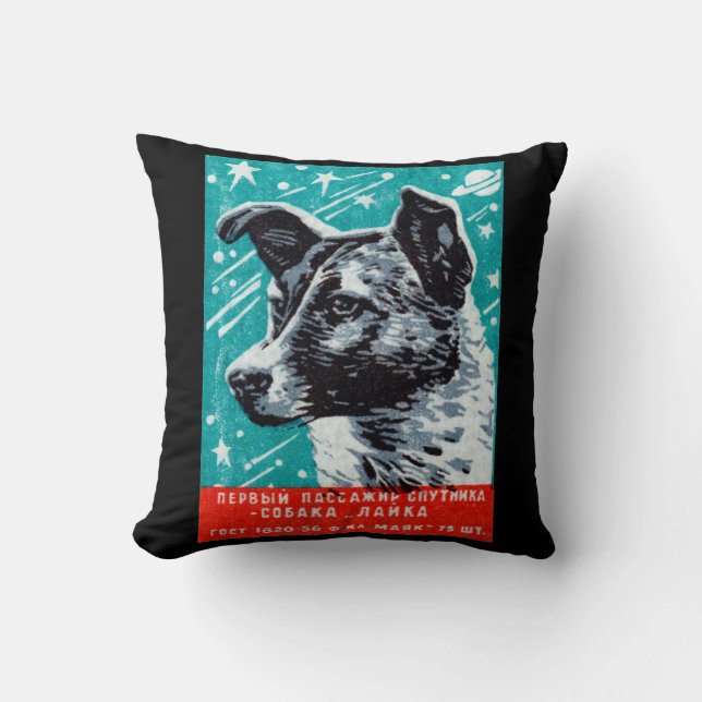 1957 Laika the Space Dog Cushion (Front)