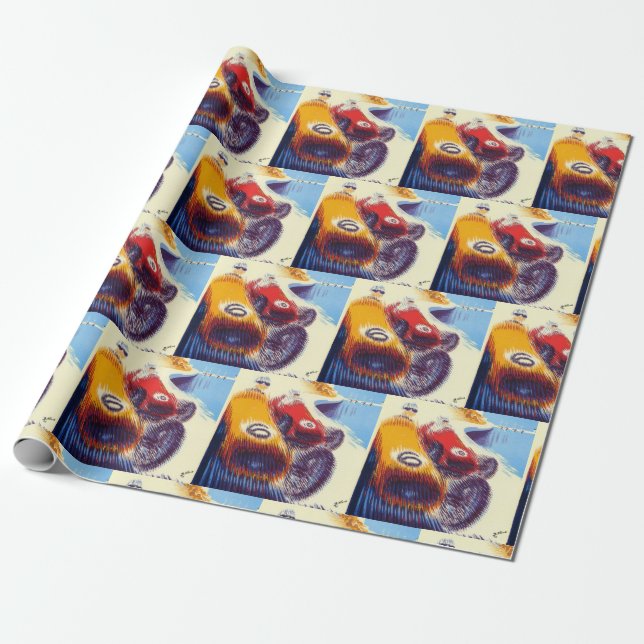 1957 Monaco Grand Prix Wrapping Paper (Unrolled)