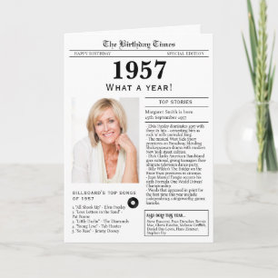 1957 Newspaper Birthday card