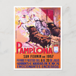 1957 Pamplona Spain vintage travel Postcard