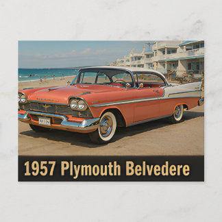 1957 Plymouth Belvedere Classic American Car Postcard