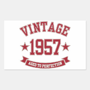 1957 Vintage Aged to Perfection Rectangular Sticker