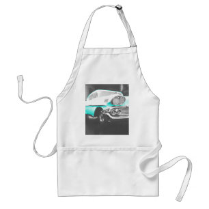 1958 chevy impala bright blue classic car standard apron