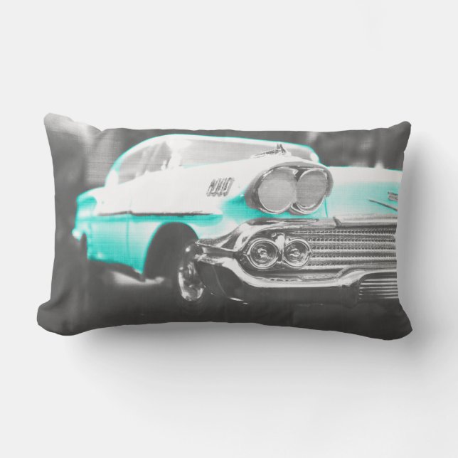 1958 chevy impala bright blue lumbar cushion (Front)