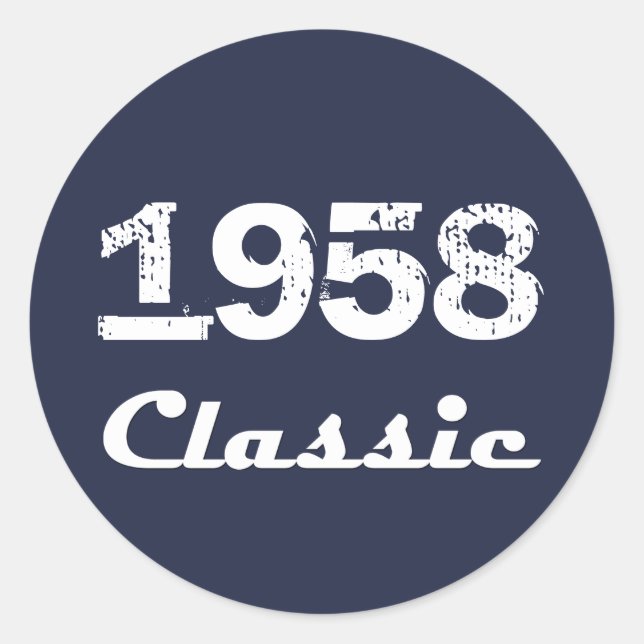 1958 Classic 60th Birthday Celebration Classic Round Sticker (Front)