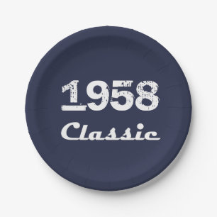 1958 Classic 60th Birthday Party Celebration Paper Plate