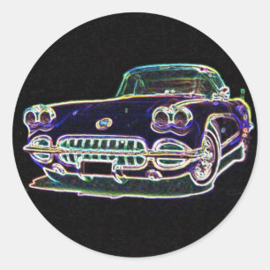 1958 Corvette Classic Round Sticker