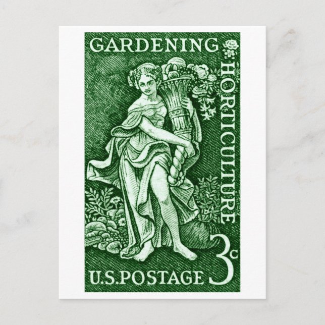 1958 Gardening + Horticulture Stamp Postcard (Front)