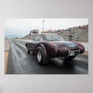 1958 gasser Corvette Poster