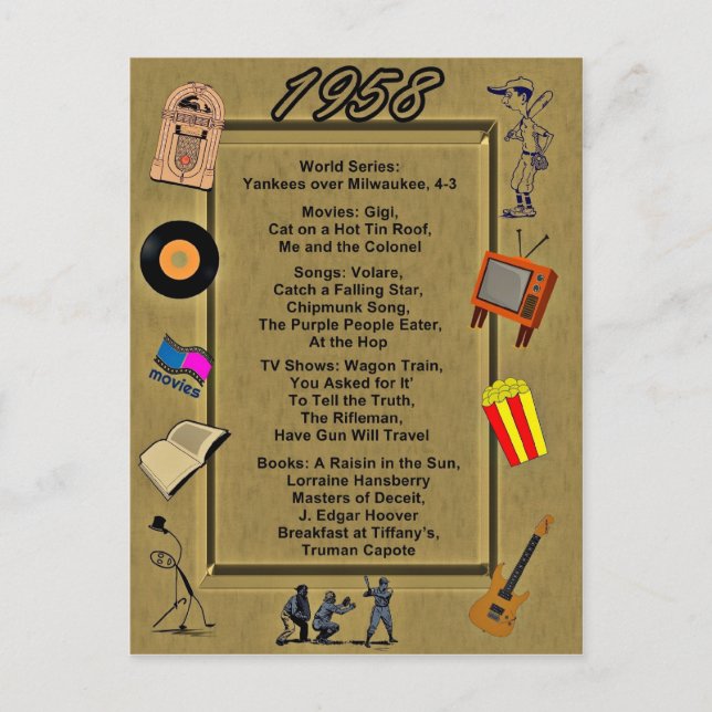 1958 Great Events Birthday Card (Front)