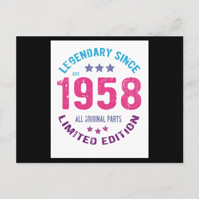 1958 Vintage Birthday Postcard (Front)