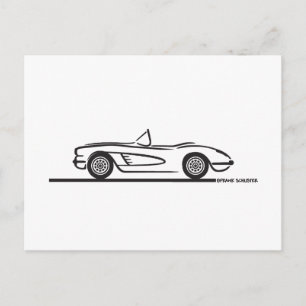 1959 1960 Chevrolet Corvette Postcard