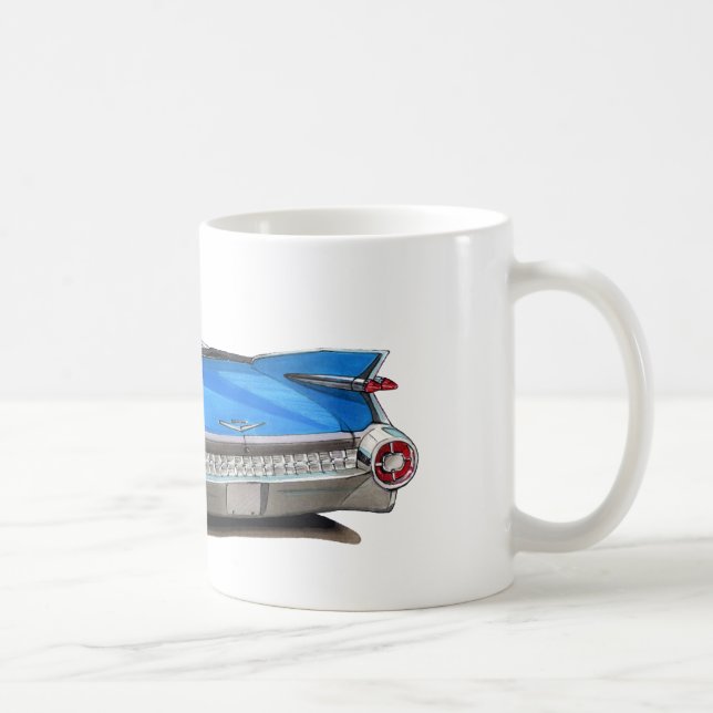 1959 Cadillac Blue Car Coffee Mug (Right)
