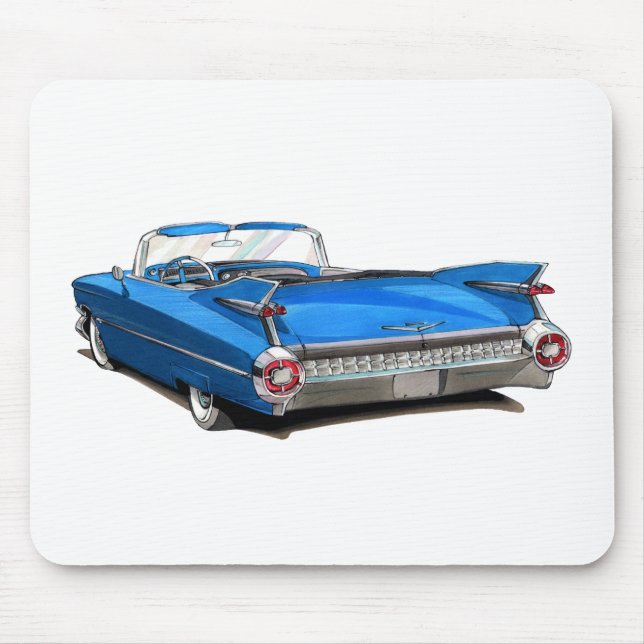 1959 Cadillac Blue Car Mouse Pad (Front)