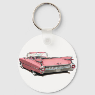 1959 Cadillac Pink Car Key Ring