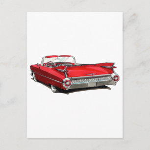 1959 Cadillac Red Car Postcard