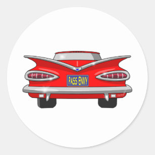 1959 Chevrolet Chevy Impala Pass Envy Classic Round Sticker