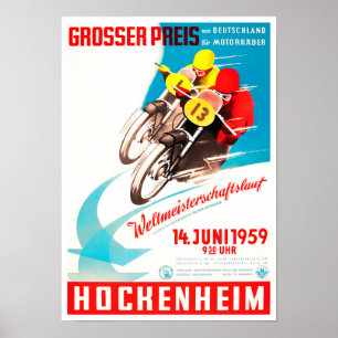 1959 Hockenheim Motorcycles Grand Prix Poster