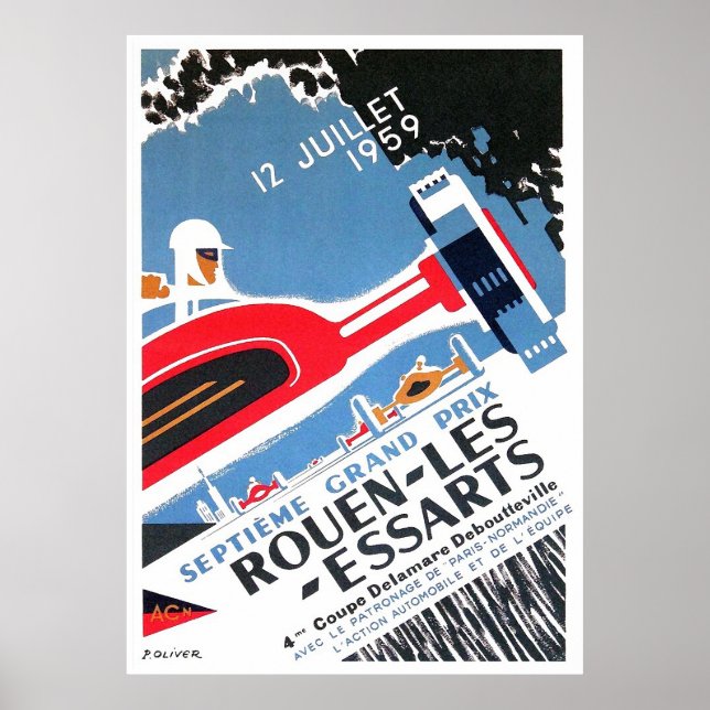 1959 Rouen Les Essarts Grand Prix Automobile Race  Poster (Front)