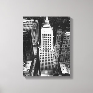 1960:  An aerial view of a Chicago skyscraper Canvas Print
