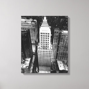 1960:  An aerial view of a Chicago skyscraper Canvas Print