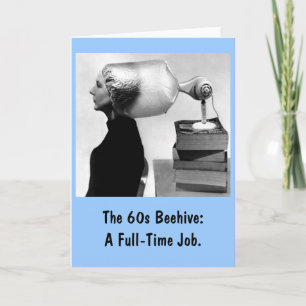 1960 Beauty Shop Greeting Card (Blue)