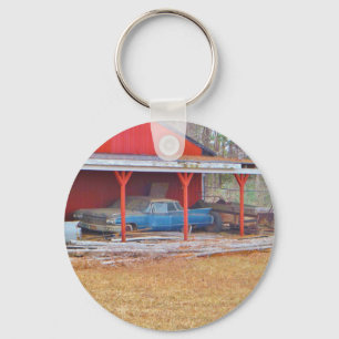 1960 BLUE SADAND DEVILLE Antique car Key Ring