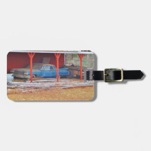 1960 BLUE SADAND DEVILLE Antique car Luggage Tag