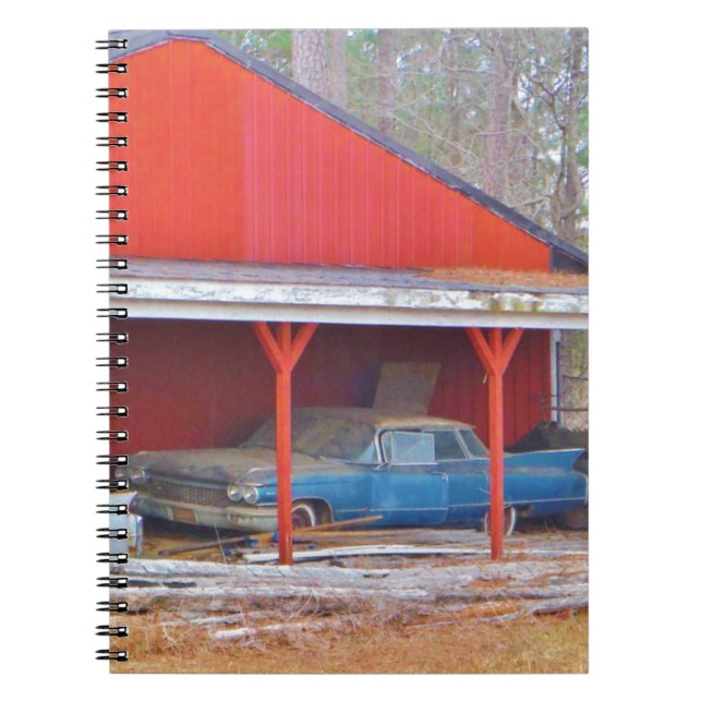 1960 BLUE SADAND DEVILLE Antique car Spiral Notebook (Front)
