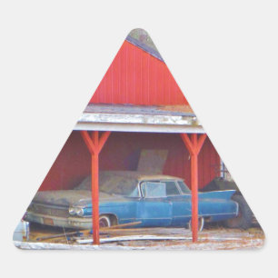 1960 BLUE SADAND DEVILLE Antique car Triangle Sticker