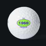 1960 Editable 60th Birthday Green Personalised Golf Balls<br><div class="desc">1960 Editable 60th Birthday Green Personalised Golf Balls  for the cool dad,  papa,  uncle,  brother cousin golfer. Add his first name,  last name or monogram.</div>