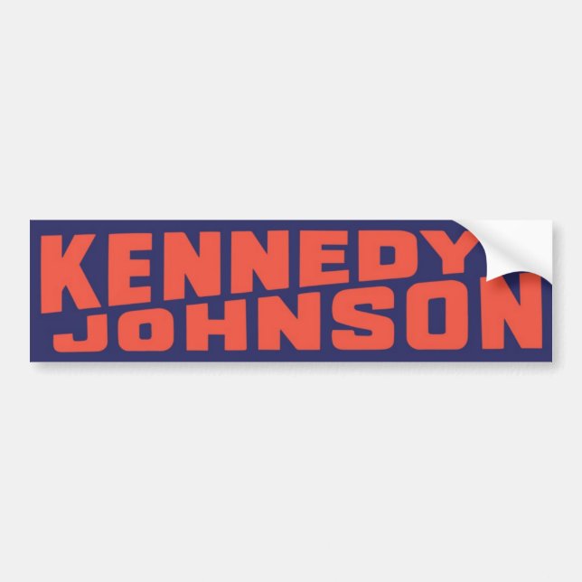 1960 John F Kennedy Johnson Vintage Bumper Sticker (Front)