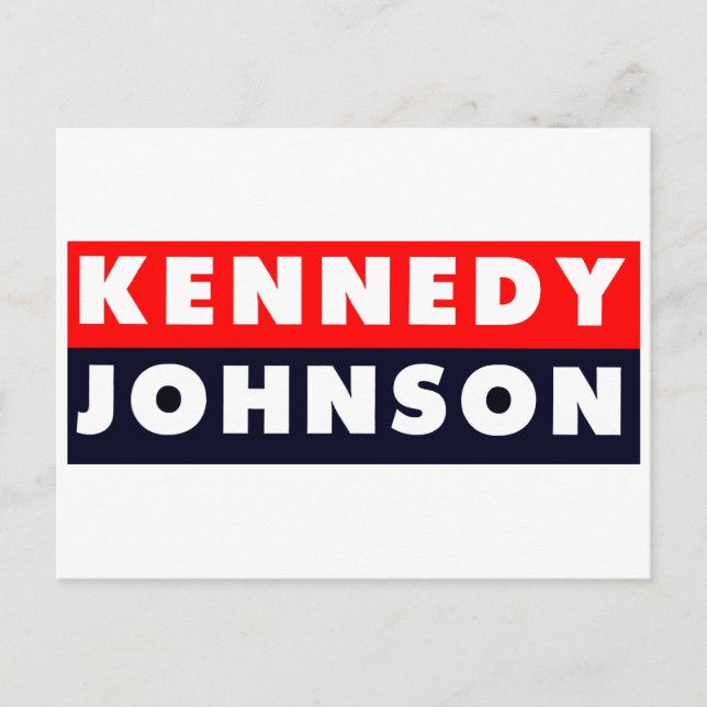 1960 Kennedy Johnson Bumper Sticker Postcard (Front)