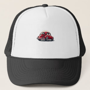 1960 Model Red Classic Car Trucker Hat