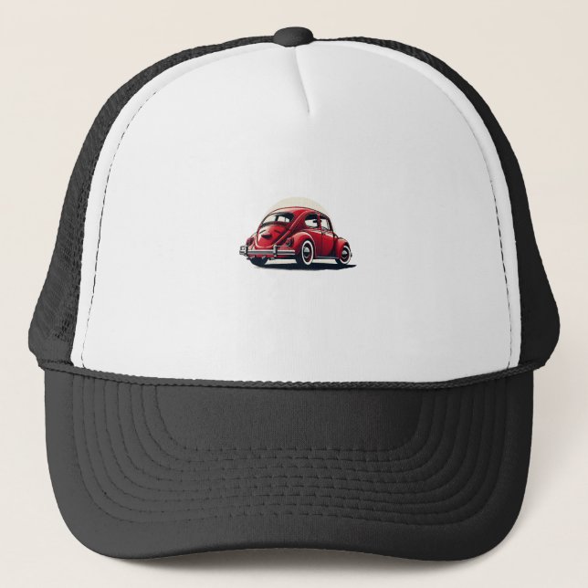 1960 Model Red Classic Car Trucker Hat (Front)