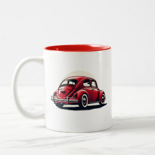 1960 Model Red Classic Car Two-Tone Coffee Mug