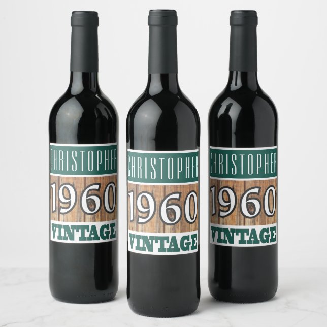 1960 Year of Birth Wine Label (Bottles)