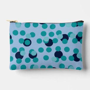 1960s-70s Pop Geometric Mid-Century Teal Bubbles Accessory Pouch