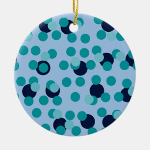 1960s-70s Pop Geometric Mid-Century Teal Bubbles Ceramic Tree Decoration