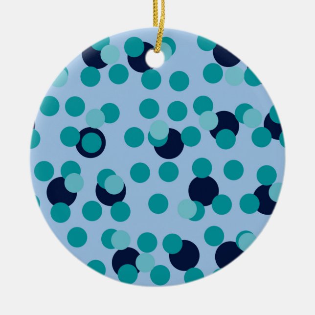 1960s-70s Pop Geometric Mid-Century Teal Bubbles Ceramic Tree Decoration (Front)