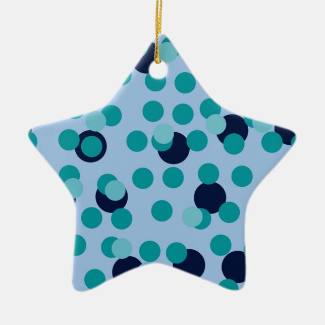 1960s-70s Pop Geometric Mid-Century Teal Bubbles Ceramic Tree Decoration (Front)