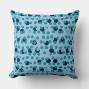 1960s-70s Pop Geometric Mid-Century Teal Bubbles Cushion