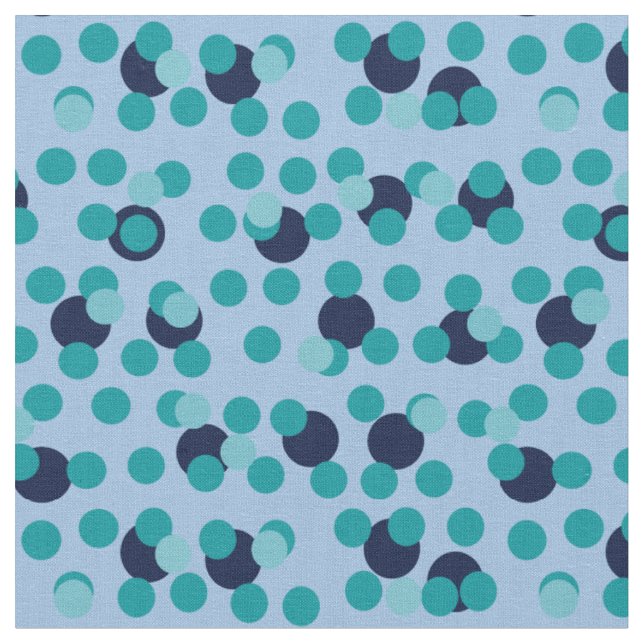 1960s-70s Pop Geometric Mid-Century Teal Bubbles Fabric (Close Up)