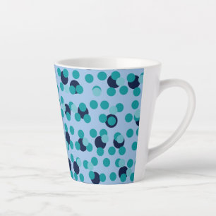 1960s-70s Pop Geometric Mid-Century Teal Bubbles Latte Mug